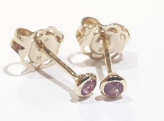 PINK SAPPHIRE BEZEL STUDS