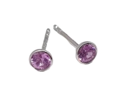 PINK SAPPHIRE BEZEL STUDS